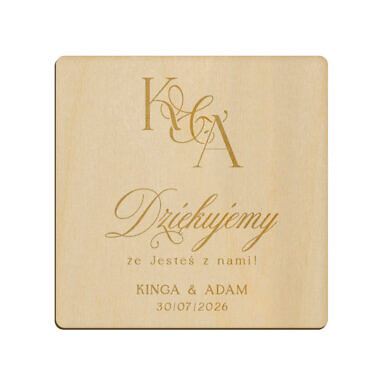 Magnes kwadrat z grawerem wzór 15