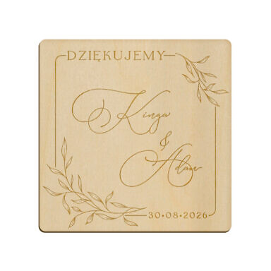 Magnes kwadrat z grawerem wzór 16