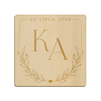 Magnes kwadrat z grawerem wzór 17