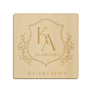 Magnes kwadrat z grawerem wzór 18