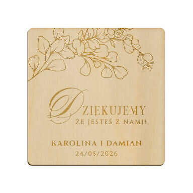 Magnes kwadrat z grawerem wzór 2