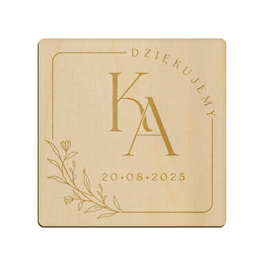 Magnes kwadrat z grawerem wzór 20