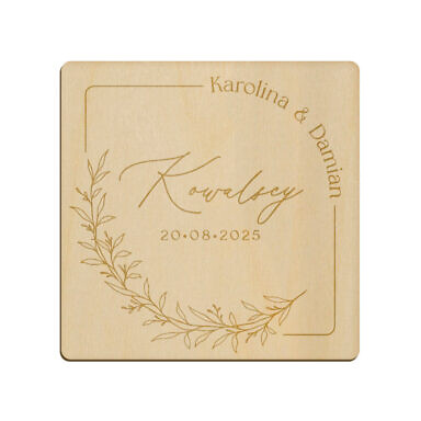 Magnes kwadrat z grawerem wzór 21