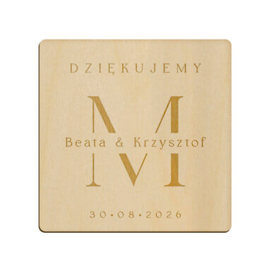 Magnes kwadrat z grawerem wzór 22