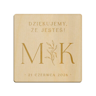 Magnes kwadrat z grawerem wzór 23