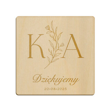 Magnes kwadrat z grawerem wzór 27