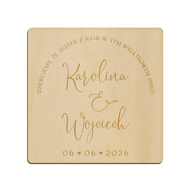 Magnes kwadrat z grawerem wzór 28