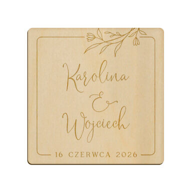 Magnes kwadrat z grawerem wzór 29