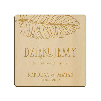 Magnes kwadrat z grawerem wzór 3