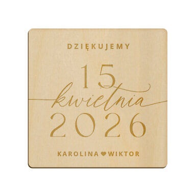 Magnes kwadrat z grawerem wzór 30