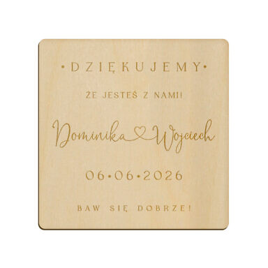 Magnes kwadrat z grawerem wzór 32