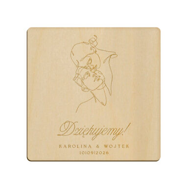 Magnes kwadrat z grawerem wzór 34