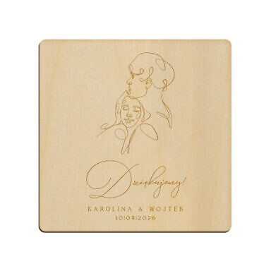 Magnes kwadrat z grawerem wzór 35