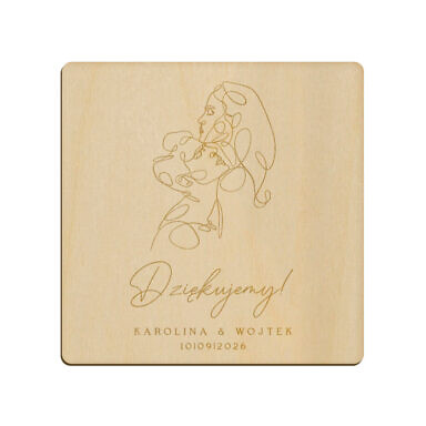 Magnes kwadrat z grawerem wzór 37