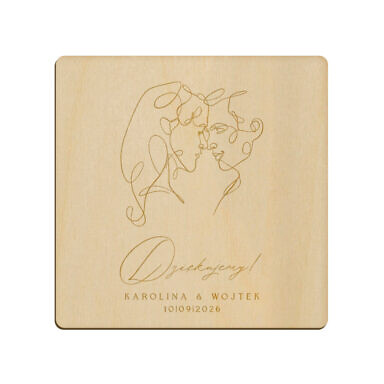 Magnes kwadrat z grawerem wzór 38