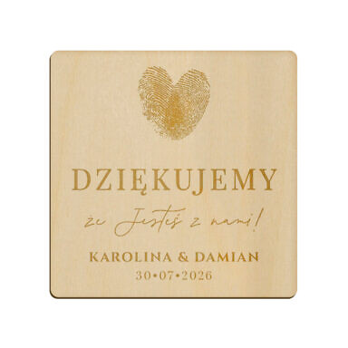 Magnes kwadrat z grawerem wzór 6