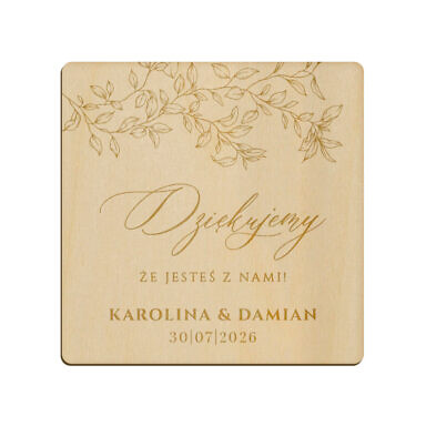 Magnes kwadrat z grawerem wzór 7