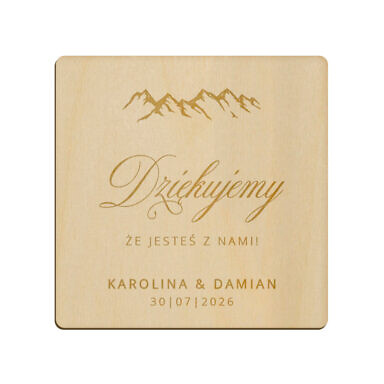 Magnes kwadrat z grawerem wzór 8