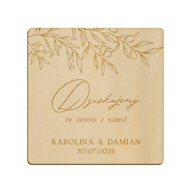 Magnes kwadrat z grawerem wzór 9