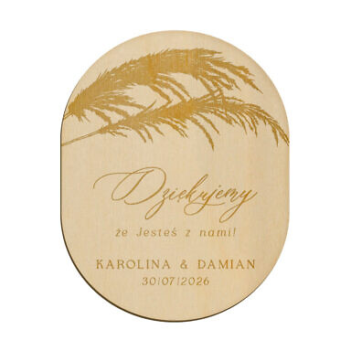 Magnes owal z grawerem wzór 10