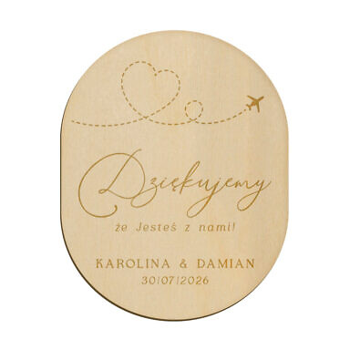 Magnes owal z grawerem wzór 11