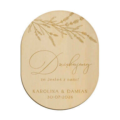 Magnes owal z grawerem wzór 12