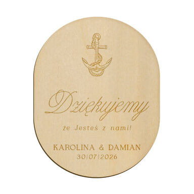 Magnes owal z grawerem wzór 13