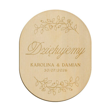 Magnes owal z grawerem wzór 14