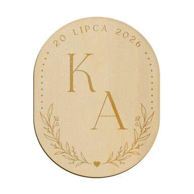 Magnes owal z grawerem wzór 17