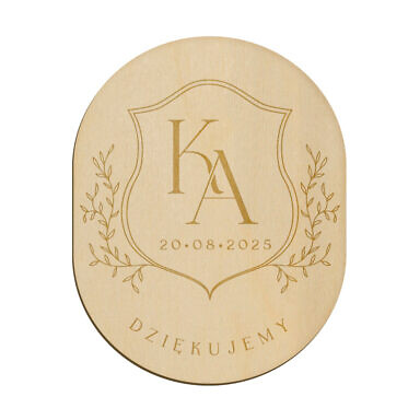 Magnes owal z grawerem wzór 18