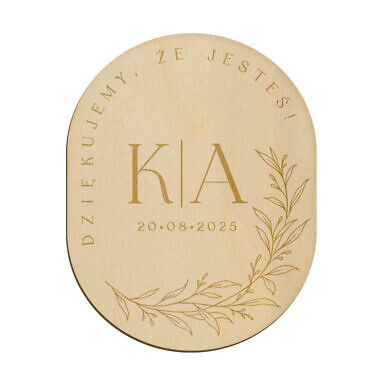 Magnes owal z grawerem wzór 19