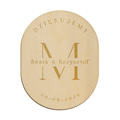 Magnes owal z grawerem wzór 22