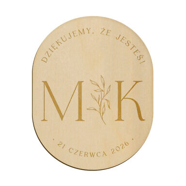 Magnes owal z grawerem wzór 23