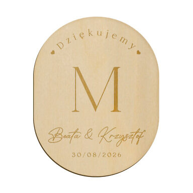 Magnes owal z grawerem wzór 24