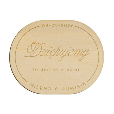 Magnes owal z grawerem wzór 25