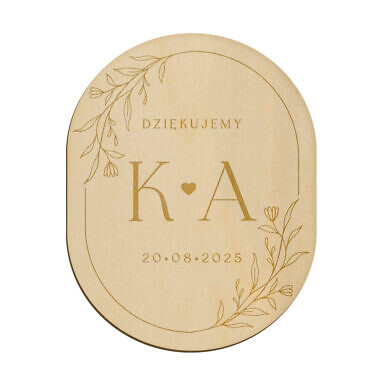 Magnes owal z grawerem wzór 26