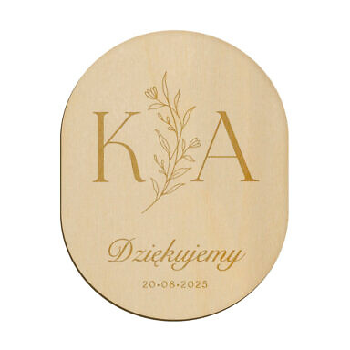 Magnes owal z grawerem wzór 27