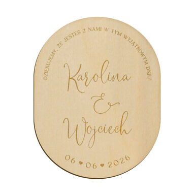 Magnes owal z grawerem wzór 28