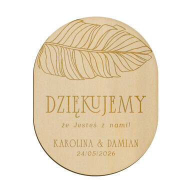 Magnes owal z grawerem wzór 3