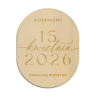 Magnes owal z grawerem wzór 30