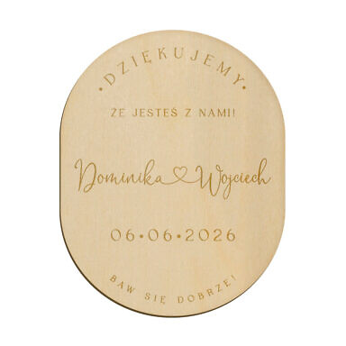 Magnes owal z grawerem wzór 32