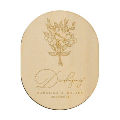 Magnes owal z grawerem wzór 39