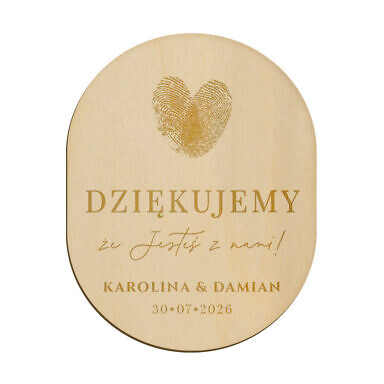 Magnes owal z grawerem wzór 6