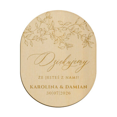 Magnes owal z grawerem wzór 7