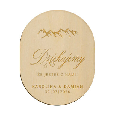 Magnes owal z grawerem wzór 8