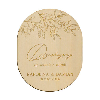 Magnes owal z grawerem wzór 9