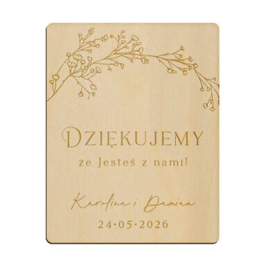 Magnes prostokąt z grawerem wzór 1