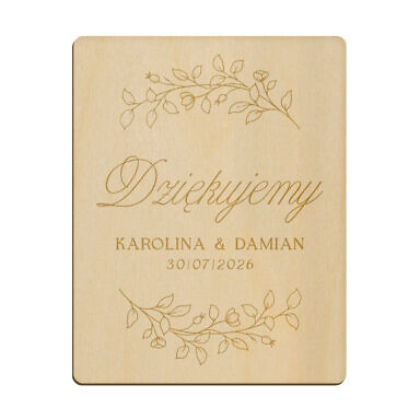 Magnes prostokąt z grawerem wzór 14