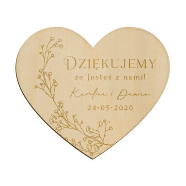 Magnes serce z grawerem wzór 1