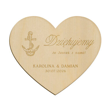 Magnes serce z grawerem wzór 13